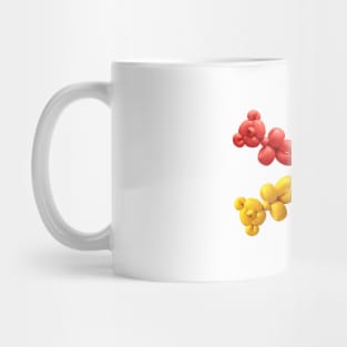 Rainbow candy color teddy bear balloon star Mug